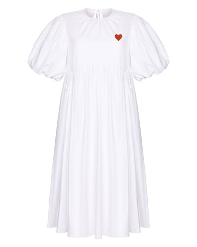 FUFA HEART DRESS WHITE